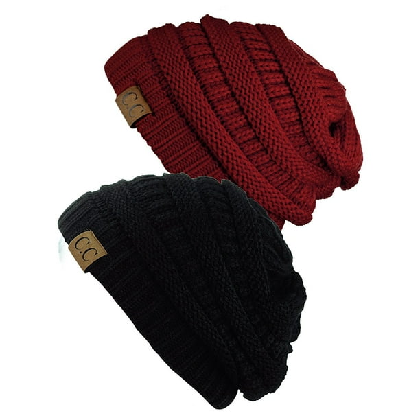 C.C C.C Women's Knit Beanie Cap Hat (2 PACK)