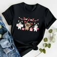 thumbnail image 4 of Tiweut Valentine's Shirts for Women Dog Graphic Cartoon Cute Short Sleeve Pullover Tops Crewneck Trendy Holiday Casual Tshirts,A-Black,L, 4 of 5
