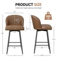 thumbnail image 3 of Hawsaiy Swivel Bar Stools Set of 4, 27.5" PU Leather Bar Chairs with High Back & Metal Legs for Kitchen Island & Dining Room, 3 of 11