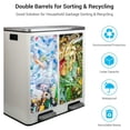 thumbnail image 5 of HeSLehs 60L(16 Gal) Dual Trash Can, Stainless Steel Kitchen Garbage Can, Double Compartment Classified Rubbish Bin, Recycle Dustbin w/Plastic Inner Buckets, Handle, Soft-Close Lid, Airtight, 5 of 5