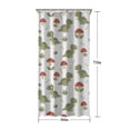 thumbnail image 5 of White Cartoon Dinosaurs Mushrooms Pattern Shower Curtain 36"x72" ,Bathroom Decorative Shower Curtains Set with 12 Hooks,Modern Waterproof Washable Shower Curtain, 5 of 6