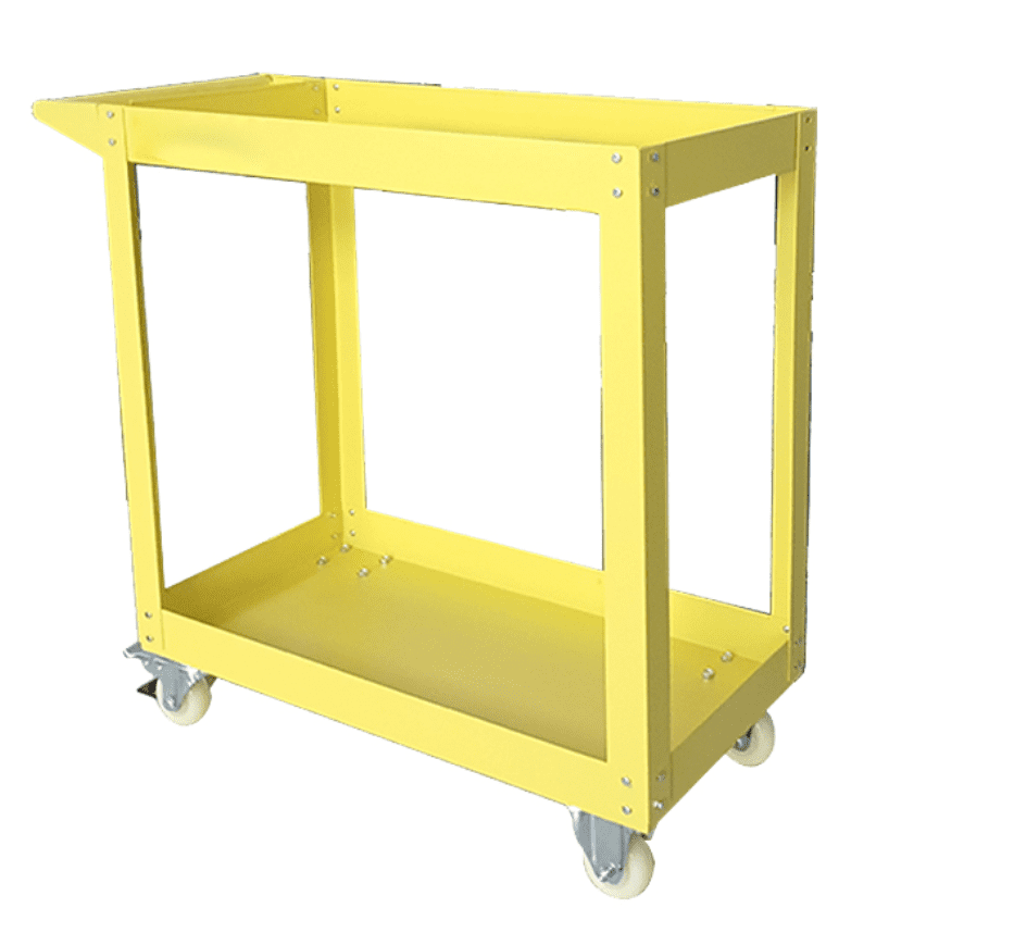 Rolling Heavy Duty Utility Metal Cart 2 Shelves Service Garage Push