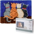 thumbnail image 1 of ly Latch Hook Rug Kits DIY Crochet Carpet Cats Patterns Pre-Printed Canvas Yarn Rug Embroidery Crafting Arts for Adults Kids Beginners, 1 of 4