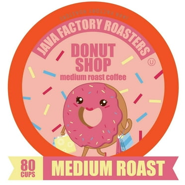 Java Factory Medium Roast Donut Shop Coffee Pods for Single-Serve Coffee Brewers, 80-Pack