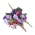thumbnail image 3 of Worallymy 2 uds 21 cabezas ramo de rosas artificiales tela de simulación decoración Floral hogar boda flor falsa púrpura Worallymy JD735807111, 3 of 6