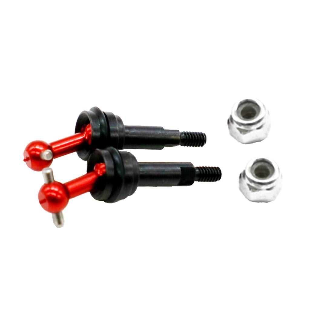 Red LoveinDIY 2PCS Metal Upgrade Universal Joint DriveShafts for WLtoys K969 K989 P929 1:28 RC Model Car Accessories 