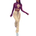 thumbnail image 3 of Txlixc Pantalones casuales de barril recto para mujeres Txlixc moda, 3 of 6