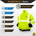 thumbnail image 5 of KwikSafety (Charlotte, NC) GUARD Bomber Safety Jacket (FOLDABLE HOOD) Black Cuff Class 3 Hi Visibility Water Resistant ANSI OSHA Reflective Hoodie Winter Construction Gear Men | Yellow 2XL, 5 of 6