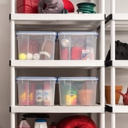 IRIS USA 44 Quart Weatherpro Plastic Storage Bins, Clear, 4 Counts Pack