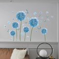 thumbnail image 1 of Pegatinas de pared de diente de león azul perfecl calcomanías florales extraíbles impermeables mariposas, 1 of 8