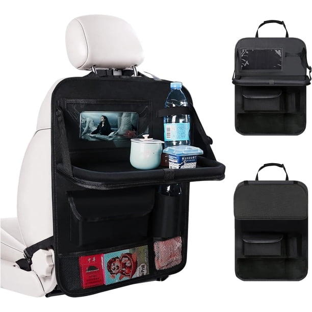 RV Organizador de coche, organizador de coche para niños con bandeja y bolsillo para teléfono/tableta, organizadores impermeables para asiento trasero de coche para guardar juguetes/libros/botellas Rojo Verde