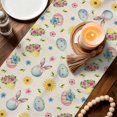 thumbnail image 3 of Easter Table Runner 72 Inches, Spring Watercolor Bunny Eggs Flowers Beige Bed Runner Dresser Scarves Tabletop for Indoor Outdoor Parties/Ceremony/Banquet, 14" x 72", 3 of 8