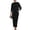 Black, variant on Women's 2 Piece Half Sleeve Top and Skirt Set Casual Solid Color Round Neck Fashion Elegant Outfits for Daily Wear, Black, L