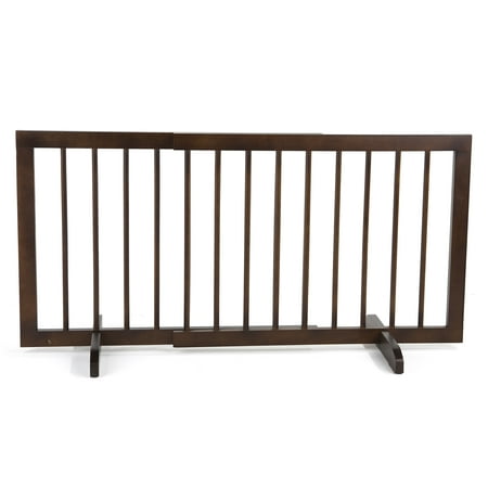 Cardinal Gates Wood Step Over Pet Gate - 28" to 51.75"W x 20"H - Walnut