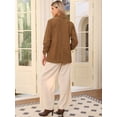 thumbnail image 3 of DARING DIVA Women's Corduroy Ruched Sleeve Lapel Pockets Blazer Jacket XS Brown, 3 of 6