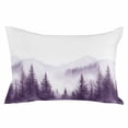 thumbnail image 2 of Purple Mist Forest King Size Pillow Cover, Pillowcase Protectors with Zipper, Breathable Decorative Throw Pillow Case Cover, Simple Trees Mountains Landscape Pillow Shams for Couch Sofa 20x36Inch, 2 of 8