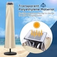 thumbnail image 3 of Solar Patio Umbrella Cover - LED Lighted Outdoor Table Umbrella Cover for 7.5ft 8ft 9ft 10ft 11ft UV Protection Waterproof Oxford Folding Rod (Beige), 3 of 8