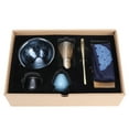 thumbnail image 4 of Fyydes Portable Japanese Ceramic Tea Set with Bamboo Tea Tray Service Tool Tea Ceremony Accessories,Tea Tool Set,Tea Accessories Set, 4 of 11