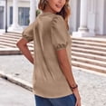 thumbnail image 7 of Womens Shirts Plus Size Fashion V Neck Short Sleeve Button Tops Dressy Casual Blouses Summer Clothes, 7 of 7