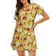 thumbnail image 1 of Fotbe Bees Honeycomb Jars Of Honey Flowers Bata de Dormir para Mujer con Estampado, Camisón de Algodón de Manga Corta, Ropa de Dormir Casual, 1 of 6