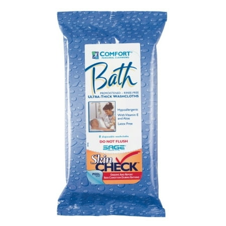 - Comfort Bath Wipes Clean Scent, Package of 8, 8 Pack (64 Total)