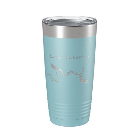 

Lake Catherine Map Tumbler Travel Mug Insulated Laser Engraved Coffee Cup Arkansas 20 oz Light Blue