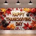 thumbnail image 6 of LUUFILx Thanksgiving Fall Harvest Banner Backdrop Turkey Leaves Pumpkins Autumn Background Home Decoration Party Props Festival Decor Happy Day Celebration, 6 of 8