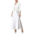 thumbnail image 2 of INSPIRE CHIC Blazers for Women's Open Front 3/4 Sleeve Crew Neck Work Office Suit Jackets Blazer XL White, 2 of 6