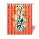 thumbnail image 1 of Cortina de Ducha de Tela Impermeable ABPHQTO con notas musicales 150x180 cm, 1 of 2