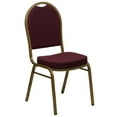 thumbnail image 2 of Bowery Hill Fabric Upholstered Dome Back Banquet Stacking Chair in Burgundy Red, 2 of 10