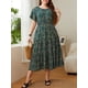 thumbnail image 5 of Vestido, Vestido de talla grande para mujer Vestido informal de manga corta con estampado floral Meterk 4X-grande, 5 of 7