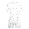 thumbnail image 4 of Tnhcen Women's Pajamas Set Short Sleeve Button Down Top Lounge Shorts Sleepwear​ S-2XL, 4 of 5