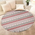 thumbnail image 4 of Red and White Christmas Striped Pattern Round Blanket,Comfortable Soft Flannel Throw Blanket,All Season,Warm Lightweight Blankets for Sofa Bed Couch Living Room Chair 47"x47", 4 of 5