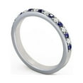 thumbnail image 2 of 0.34 Ct Round Cut Blue Sapphire Real Diamond Beautiful Eternity Band for Engagement 14K White Gold Size 4.5, 2 of 7