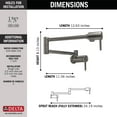 thumbnail image 3 of Delta Faucet Contemporary Wall Mount Pot Filler Faucet, Black Pot Filler Kitchen Faucet, Delta Pot Filler, Wall Mount Kitchen Faucet, Potfiller, Black Stainless 1165LF-KS, 3 of 4