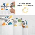 thumbnail image 5 of Colorful Leaf No Hook Shower Curtain Waterproof, Bathroom Curtains with Snap in Liners and See Through Top Window, Spring Summer Botanical Vintage Hotel Style Bathtub Curtains Shower 48"Wx72"L, 5 of 8