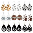 thumbnail image 2 of RSAMD Print Leather Baseball Dangle Earrings for Women Sport Softball Earrings Jewelry-#5, 2 of 8