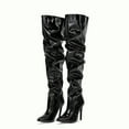 thumbnail image 4 of Mepaouo Thigh High Boots for Women Wide Calf Stiletto High Heel Over the Knee Pointed Toe Slouchy Long Boot, 4 of 6