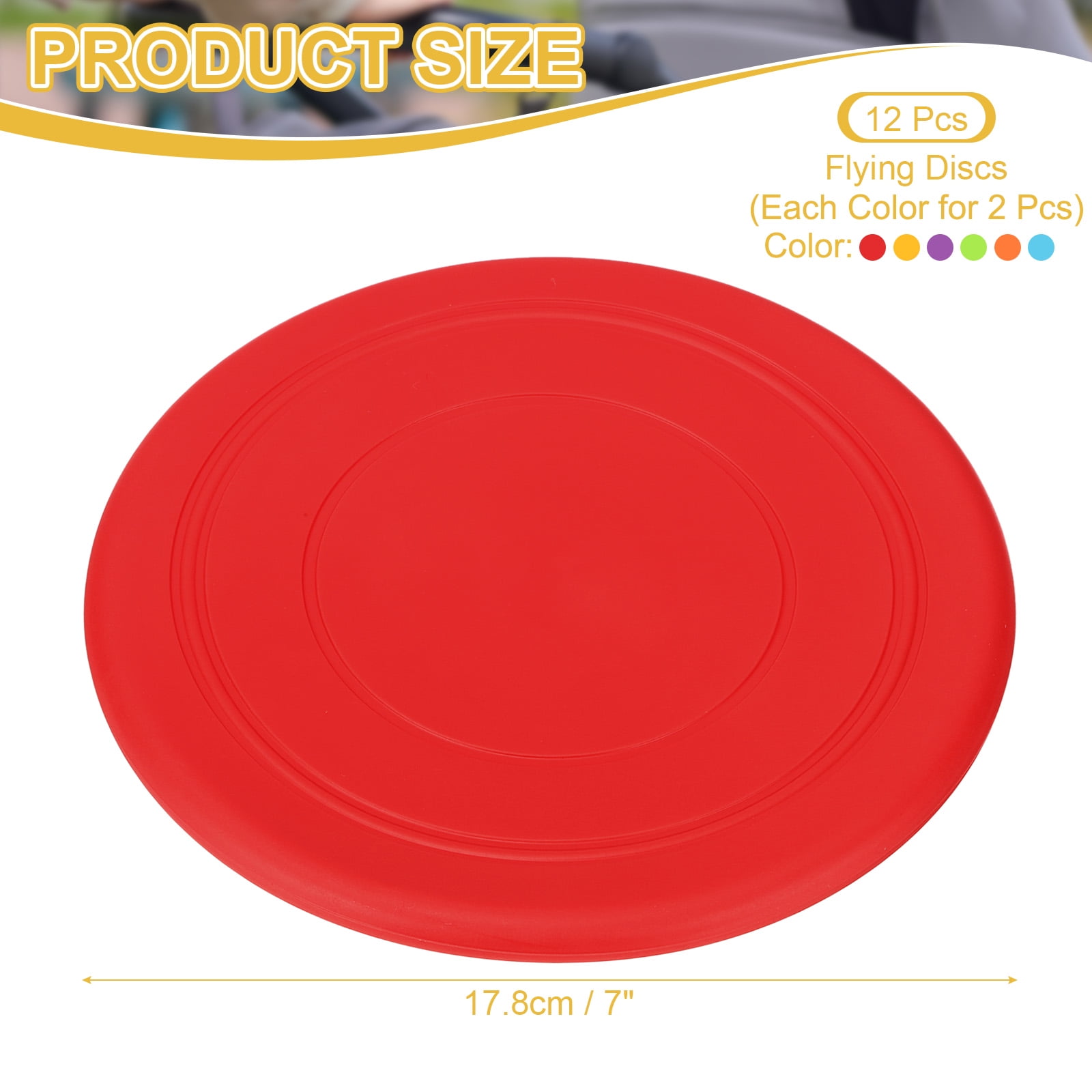 Uxcell Flying Disc, Soft Silicone Colorful Flying Disk Flyer for Outdoor Sports Training Playing Lawn Game Red/Green/Purple/Orange/Blue/Yellow