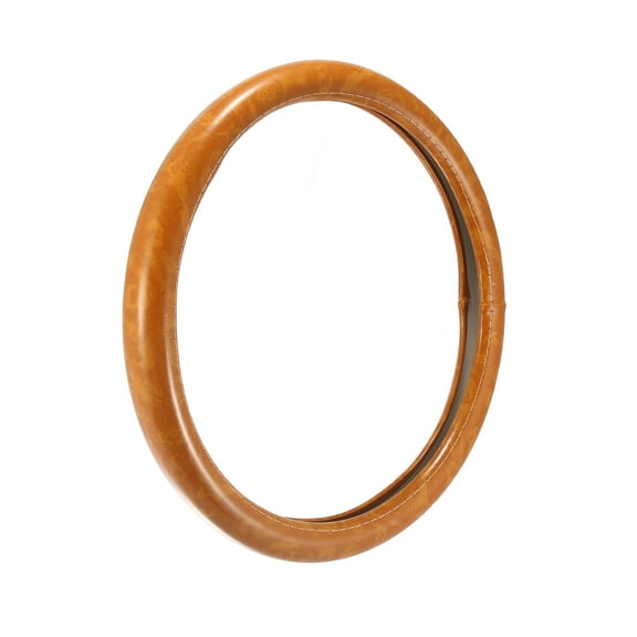 Unique Bargains 15" Universal Anti Slip Steering Wheel Grip Cover for Car Sedan SUV Breathable Wood Grain Khaki