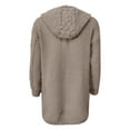 thumbnail image 7 of Lindreshi Winter Sweaters for Women Womens Long Sleeve Cable Knit Long Cardigan Open Front Button Hooded Sweater Outerwear, 7 of 7