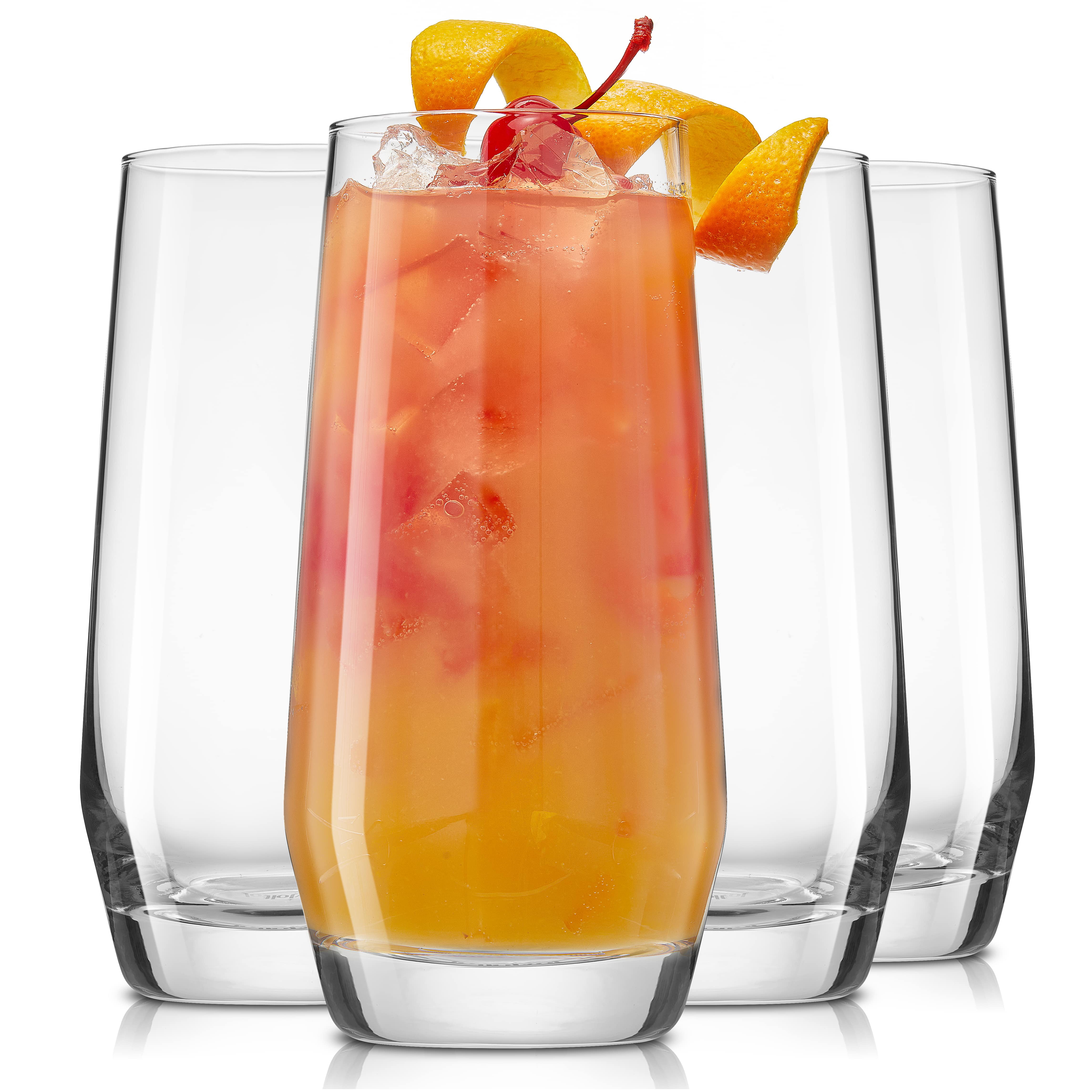 JoyJolt Gwen Crystal Highball Glasses (Set of 4)