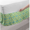 thumbnail image 2 of Abstract Bed Skirt, Flourish Damask with Butterfly-like Motif Continuous Pattern, Elastic Bedskirt Dust Ruffle Wrap Around for Bedding Decor, 4 Sizes, Seafoam Yellow Green, by Ambesonne, 2 of 2