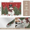 thumbnail image 6 of Snowman Trees Winter Floral Vinyl Placemats Set of 4, Wipeable Red Christmas PVC Woven Table Mats for Party Kitchen Dining Decor, 12x18 Inch, 6 of 6