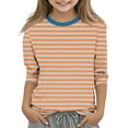 thumbnail image 2 of Kids Clothes Girls Shirts for Girl Boys Crewneck T-Shirt 3/4 Sleeve Blouse Tops Striped T-Shirt Kids Girls Blouses Size 6, 2 of 5
