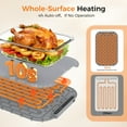 thumbnail image 6 of KNDKO Food Warming Mat, 10s Quick Heat & Adjustable Temperature Control with Overheat Protection, Rollable Portable Design for Parties, Kitchen, Dining, Grey, 6 of 10