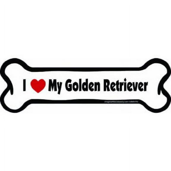 imagine this bone car magnet, i love my golden retriever, 2-inch by 7-inch
