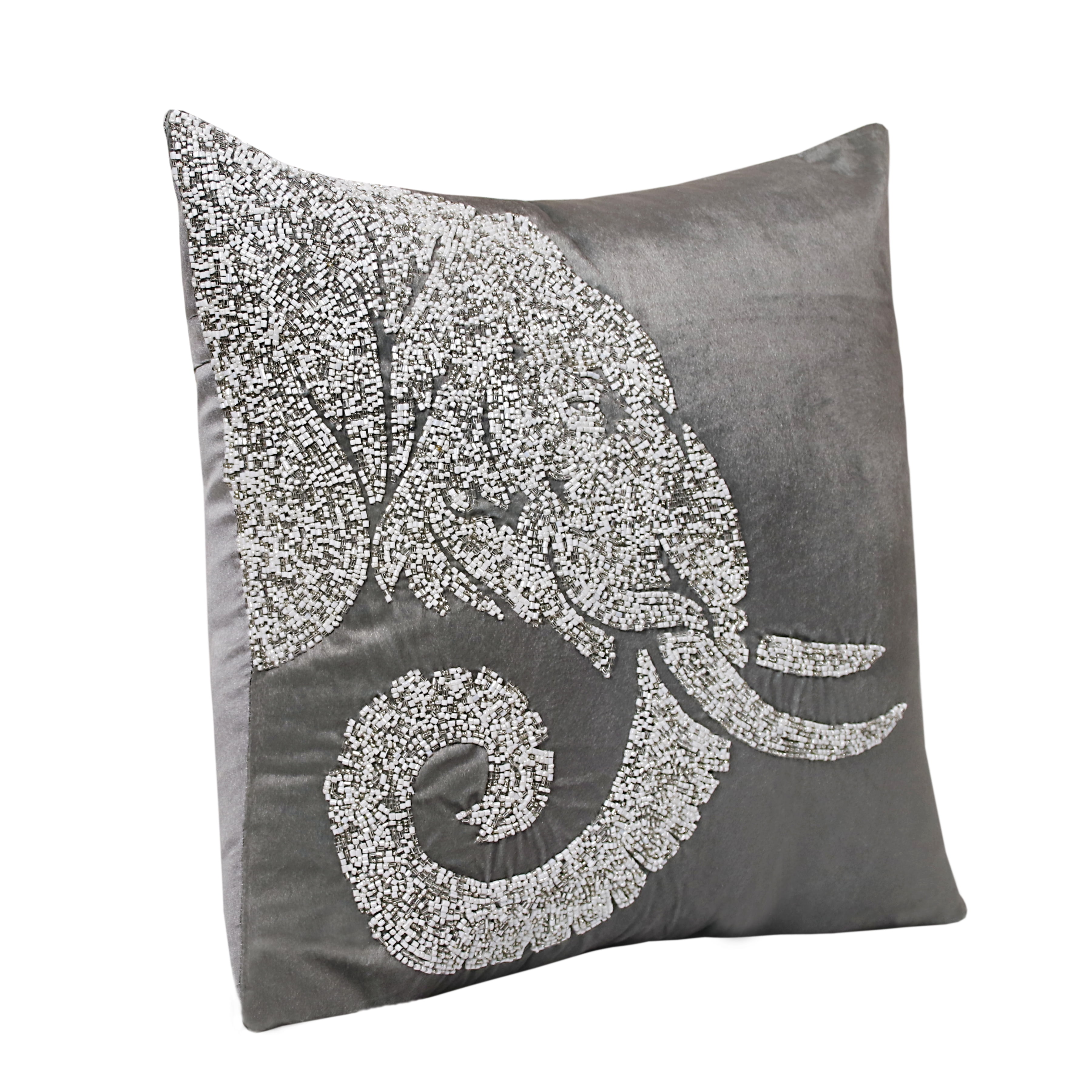 Harlow Hill Isla 20" x 20" Gray/Silver Animal Velvet Adult Decorative Throw Pillow Cover