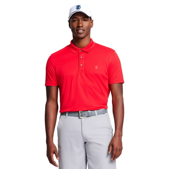 Men's IZOD Golf UPF 15 Grid Polo Color: Polish Red Size: XXL