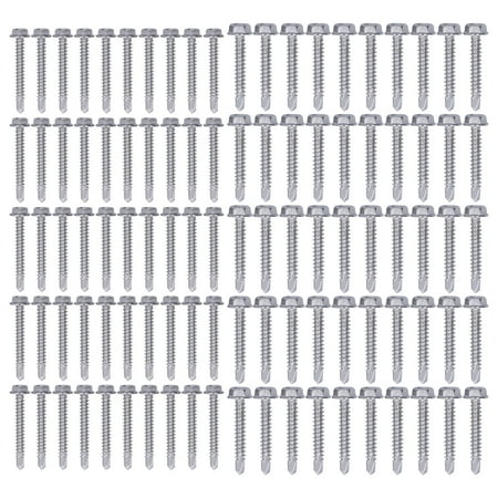 

100 Pcs Self Tapping Screws Stainless Steel Hex Self Drilling Screw 4.2x32mm 4.8x32mm for Furniture Repair